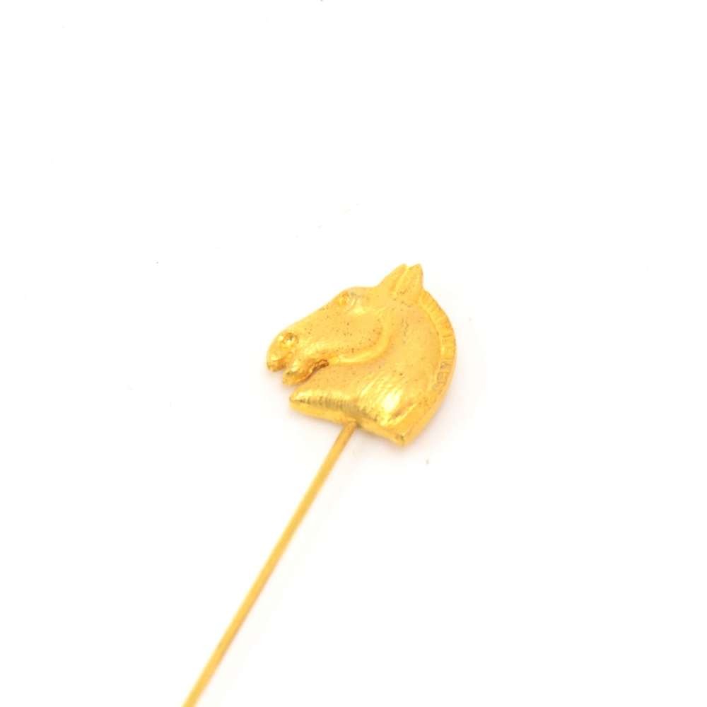 Hermes Hermes Bijouterie Fantaisie Horse Head Gold-Tone Pin