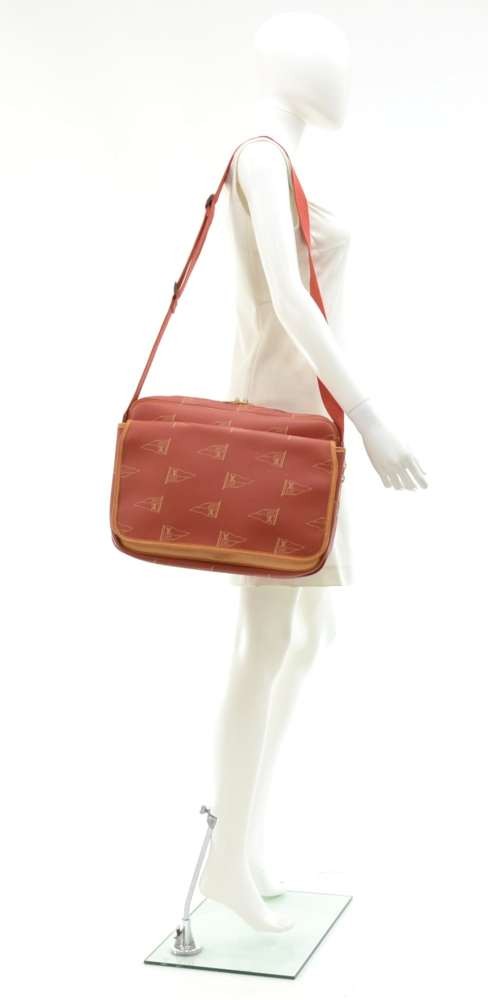 Louis Vuitton Americas Cup Calvi Messenger Bag Red Leather Plastic