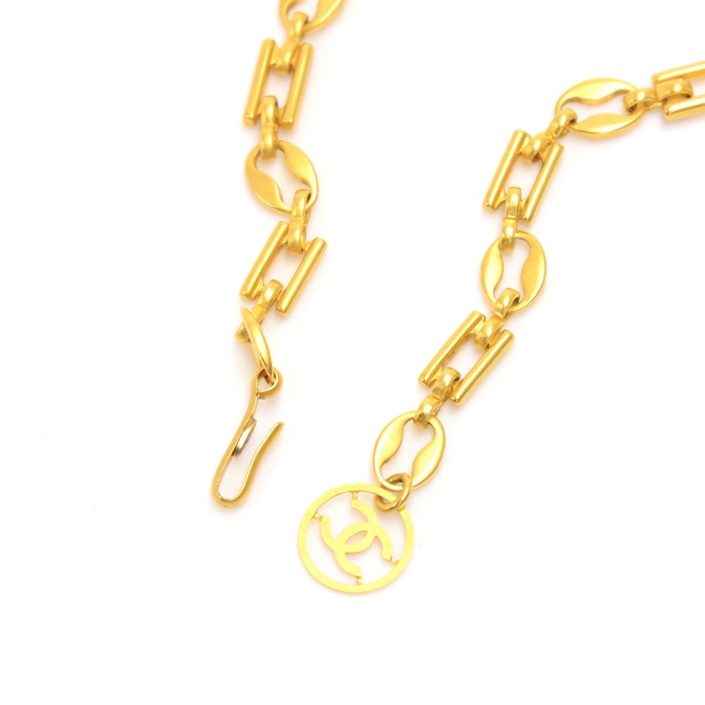 Chanel Chanel Four Leaf Clover & Matte Gold Chain Necklace