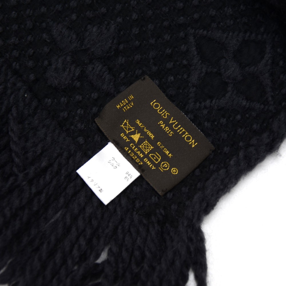 Louis Vuitton All Black Logomania Scarf in Anthracite Monogram - SOLD