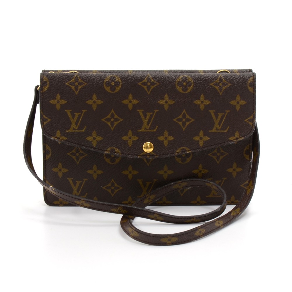 Louis Vuitton Shoulder Bag Double V Monogram PinkBrown in Coated  CanvasCalfskin with Goldtone  US
