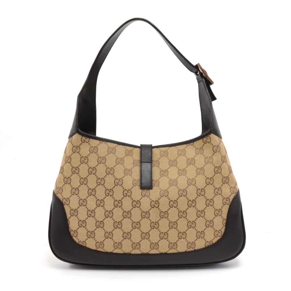 GUCCI-Jackie-GG-Canvas-Leather-Shoulder-Bag-Brown-120888 – dct-ep_vintage  luxury Store