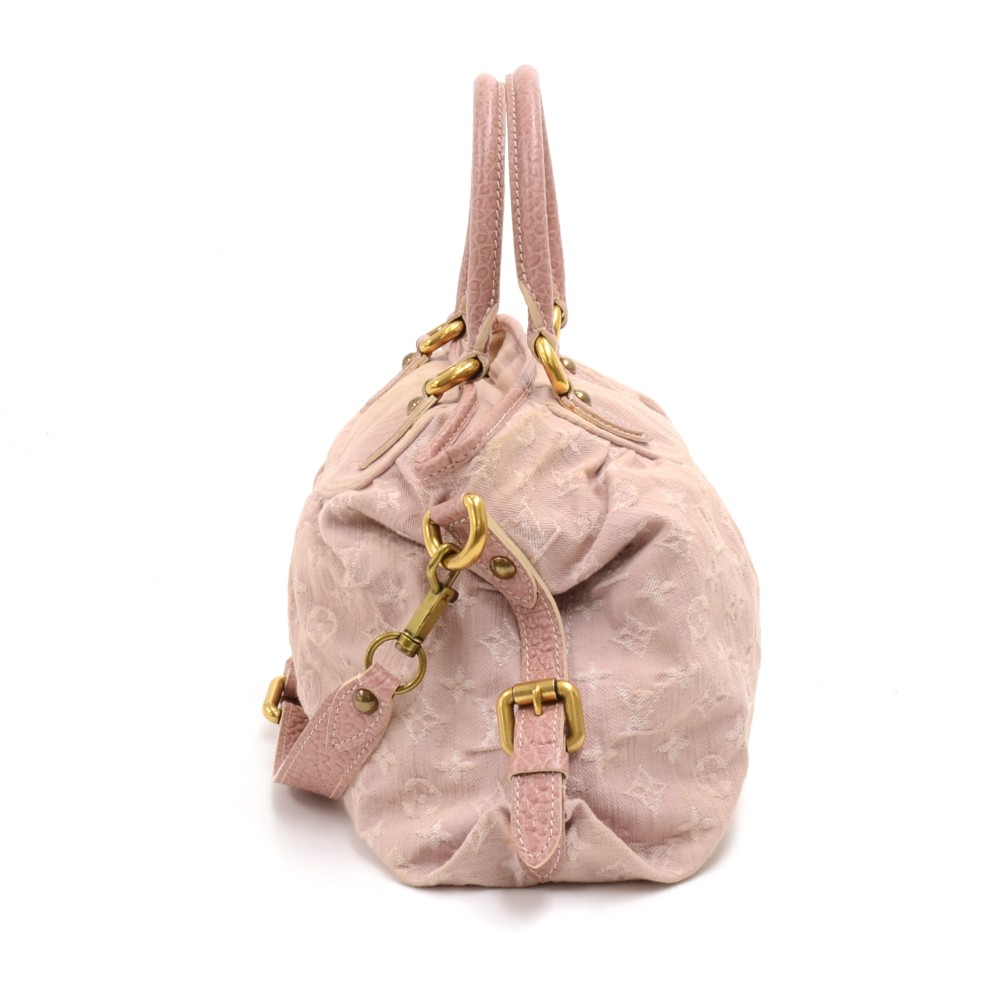 Louis Vuitton Pink Monogram Denim Neo Cabby MM Leather Pony-style