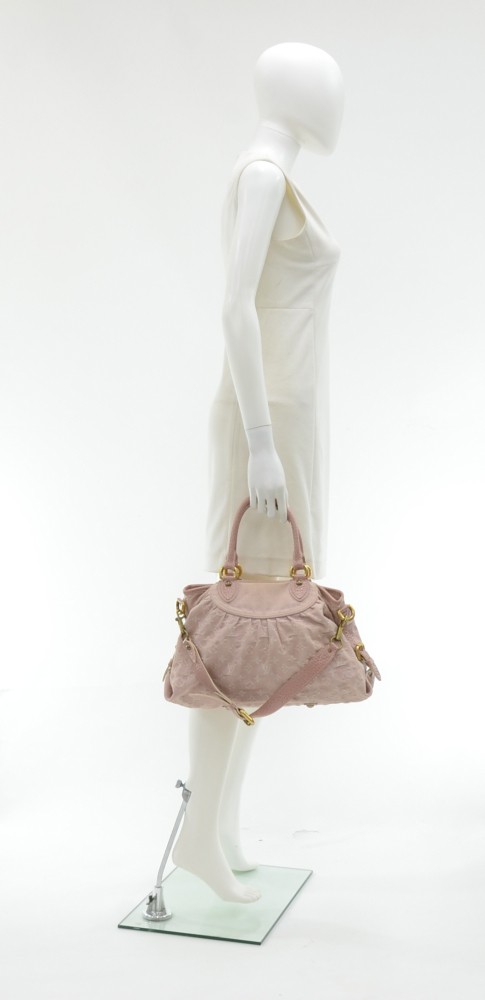 Louis Vuitton Pink Monogram Denim Neo Cabby MM Leather Pony-style calfskin  Cloth ref.197632 - Joli Closet