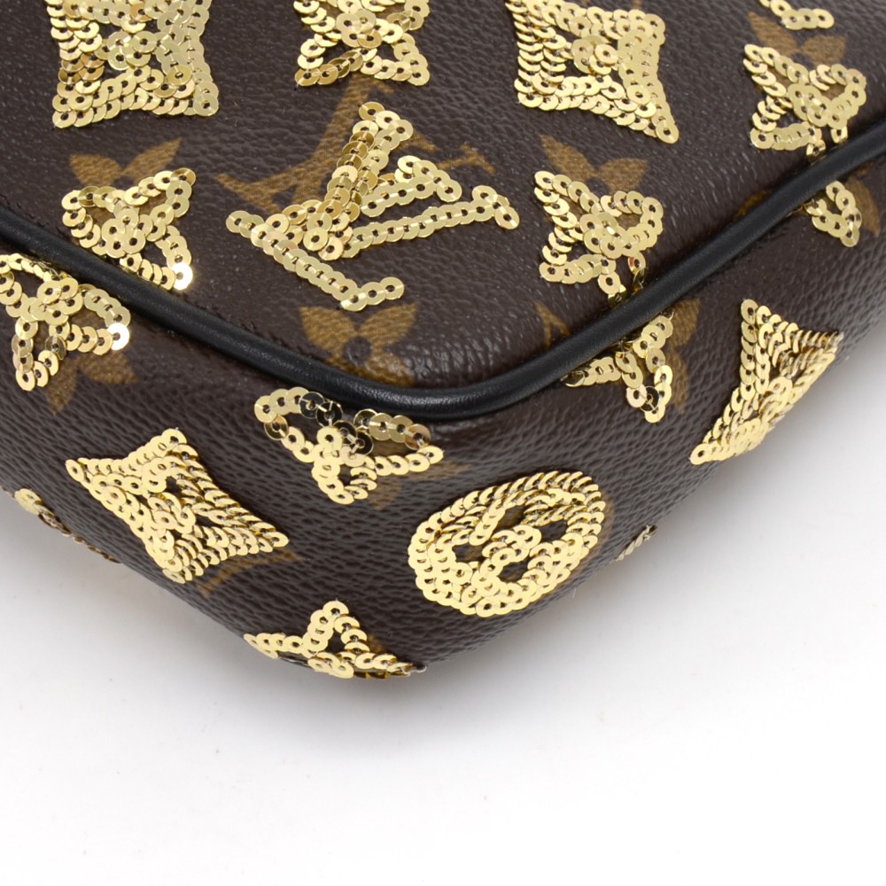 Louis Vuitton Twist Handbag Monogram Sequins PM Gold 2269809