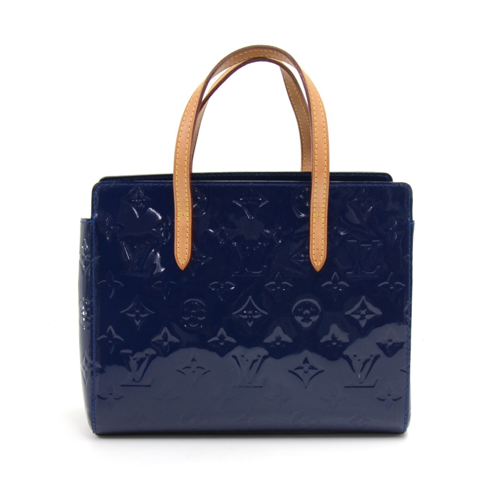 Authenticated Louis Vuitton Monogram Vernis Catalina BB Blue