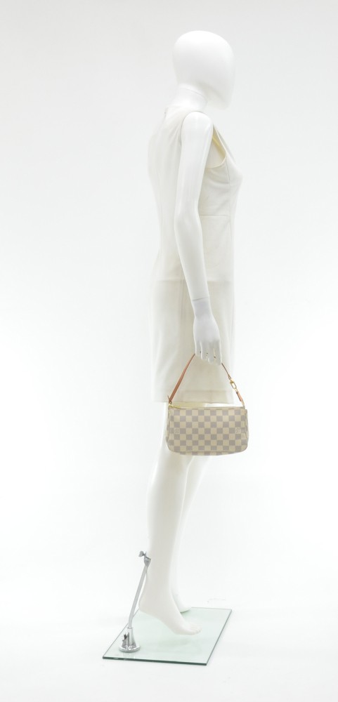Louis Vuitton Vintage - Damier Azur Pochette Accessoires - White Blue -  Leather Handbag - Luxury High Quality - Avvenice