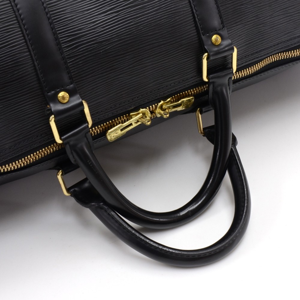 Louis Vuitton Black Epi Leather Keepall 50 Boston Duffle Travel Bag  1216lv25 at 1stDibs