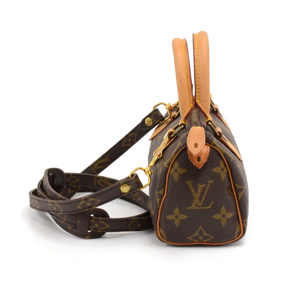 Louis Vuitton Monogram Customized Hand Painted Hearts Mini Nano Speedy w/  Strap For Sale at 1stDibs
