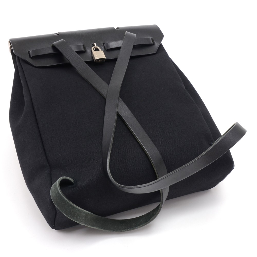 Herbag leather backpack Hermès Black in Leather - 35414715