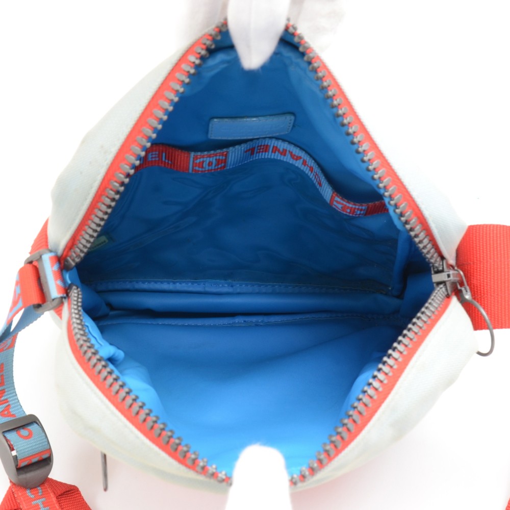 Chanel Sports Line Shoulder Bag Canvas Blue A18989 w/ Dust Bag Free Shipping