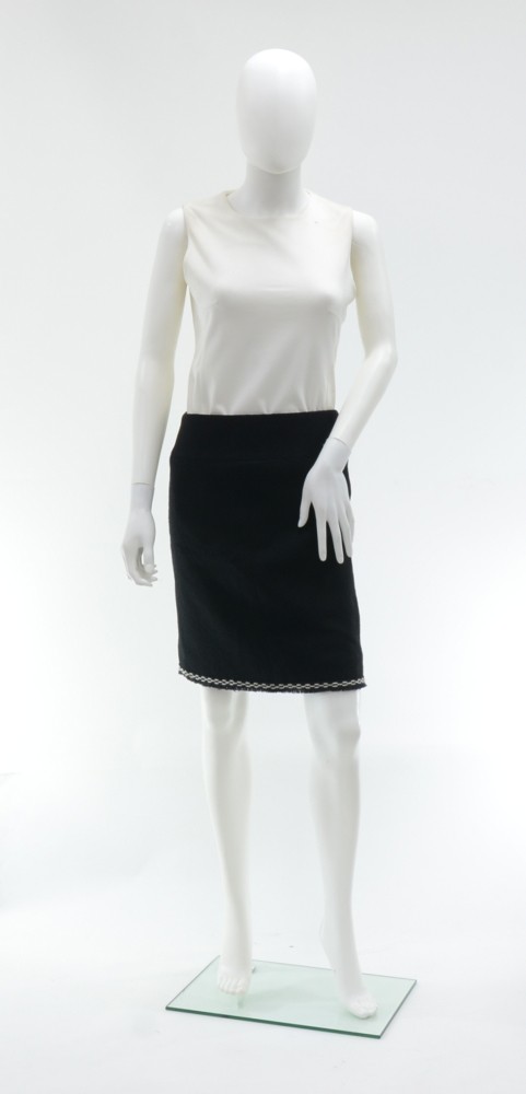 Chanel Chanel Black Wool Skirt with Fringe -Size FR 36-Fall 2004