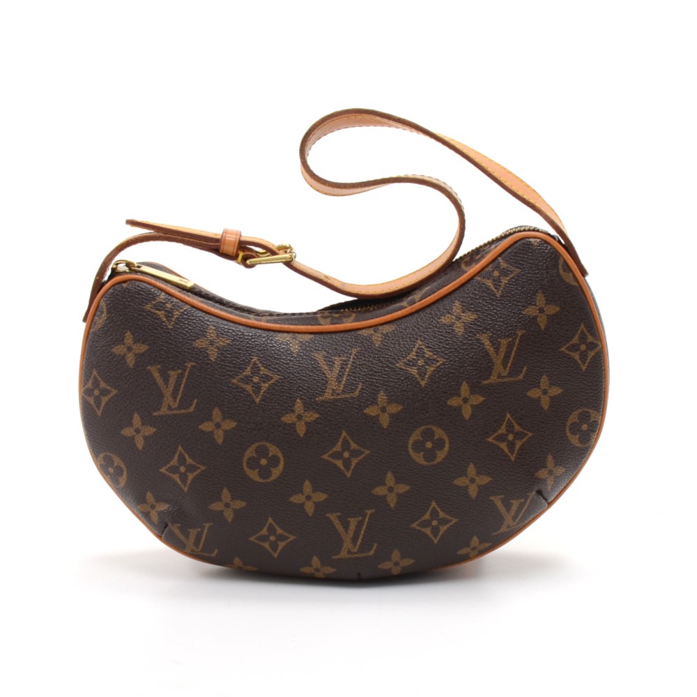 Louis Vuitton Monogram Pochette Croissant Brown Leather Cloth ref