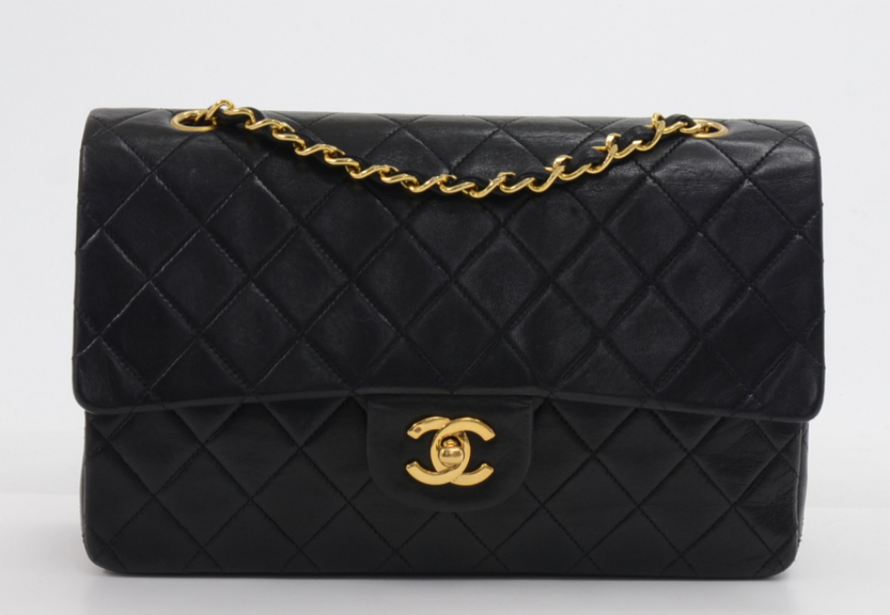 Chanel 36 Chanel 2.55 10inch Double Flap Black Quilted Leather