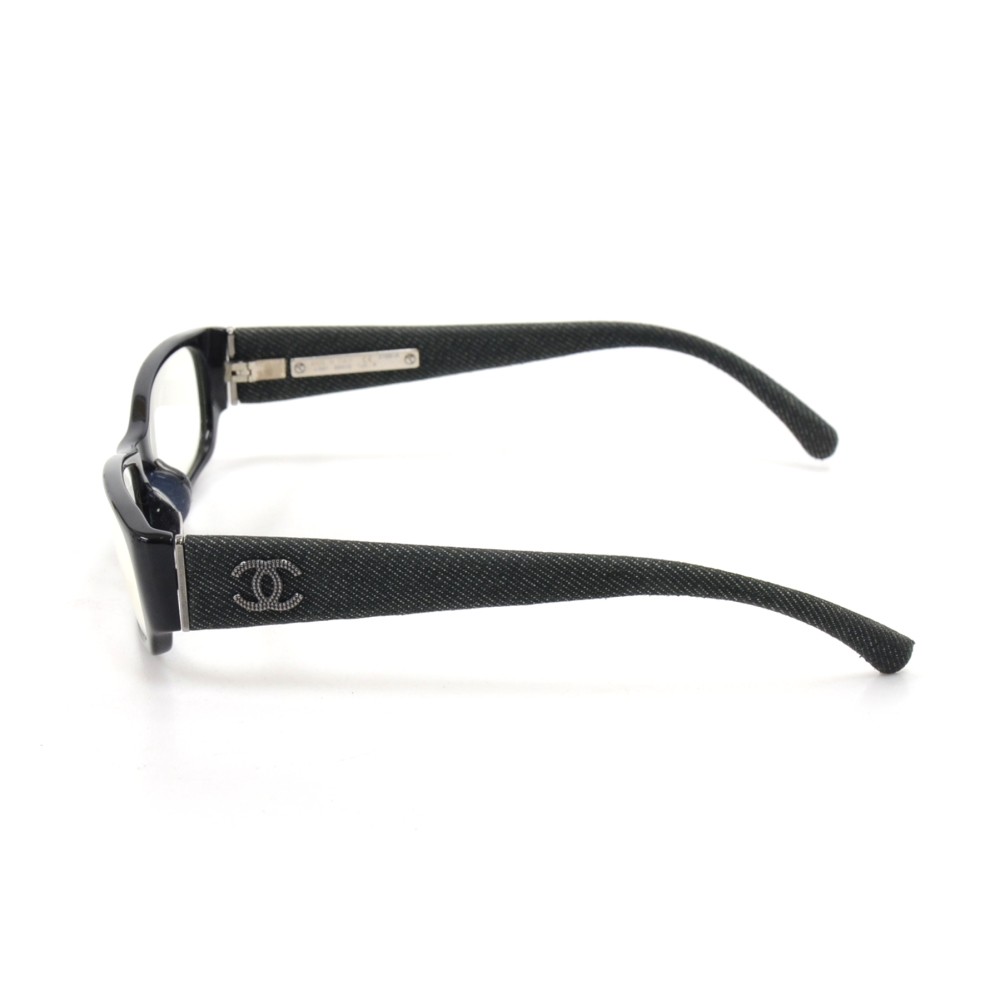 Chanel Chanel Black & Denim Frame Silver CC Logo Eyeglasses-3169-A