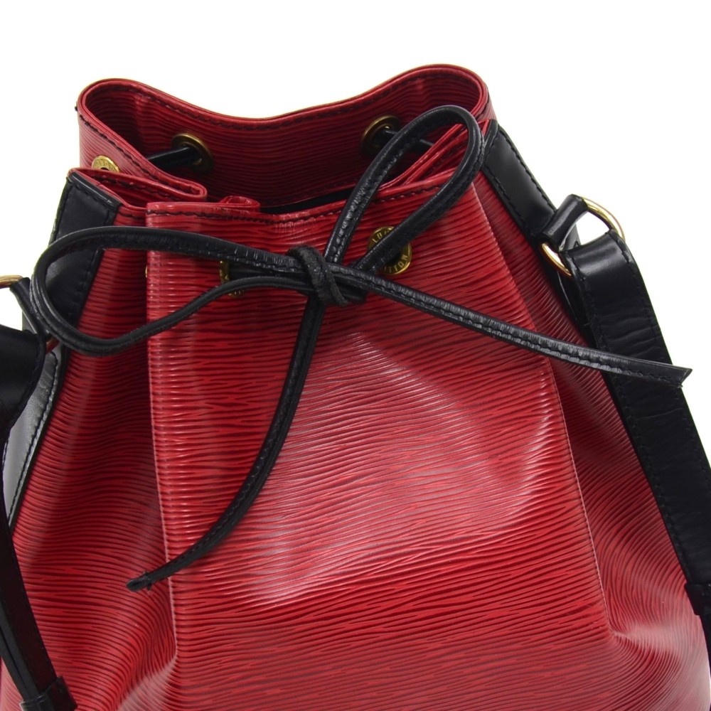 sac cabas louis vuitton petit noe en cuir epi bicolore rouge et noir