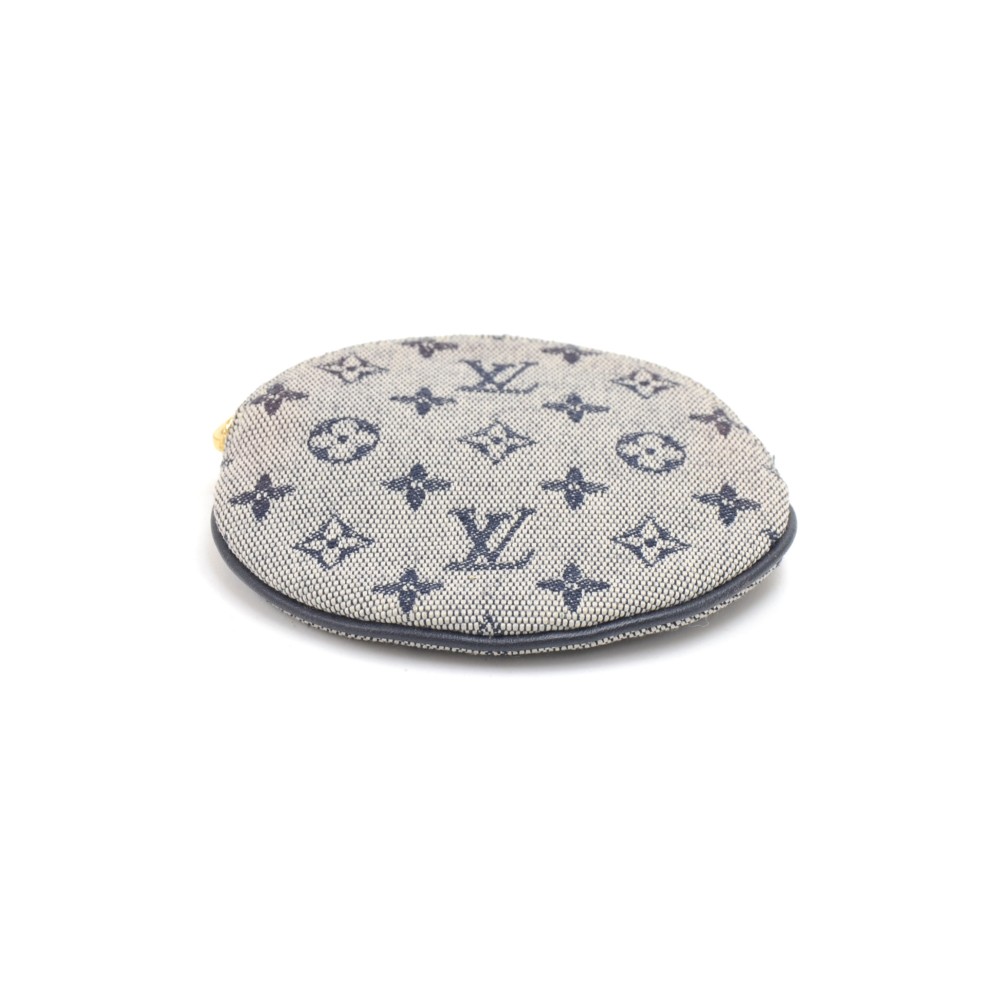 Louis Vuitton Round Coin Purse Mini Lin Blue 75951258
