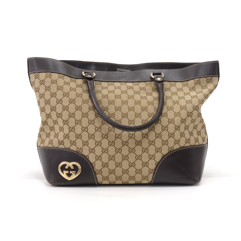 GUCCI-Interlocking-GG-Canvas-Leather-Tote-Bag-Beige-169945 – dct-ep_vintage  luxury Store