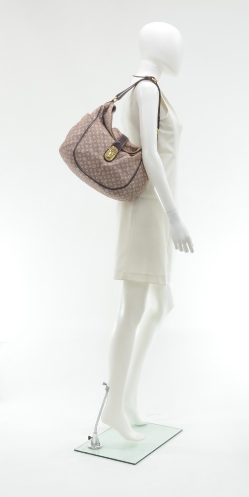 Louis Vuitton Sepia Monogram Mini Lin Rhapsodie Croissant Shoulder Bag 73lk39s