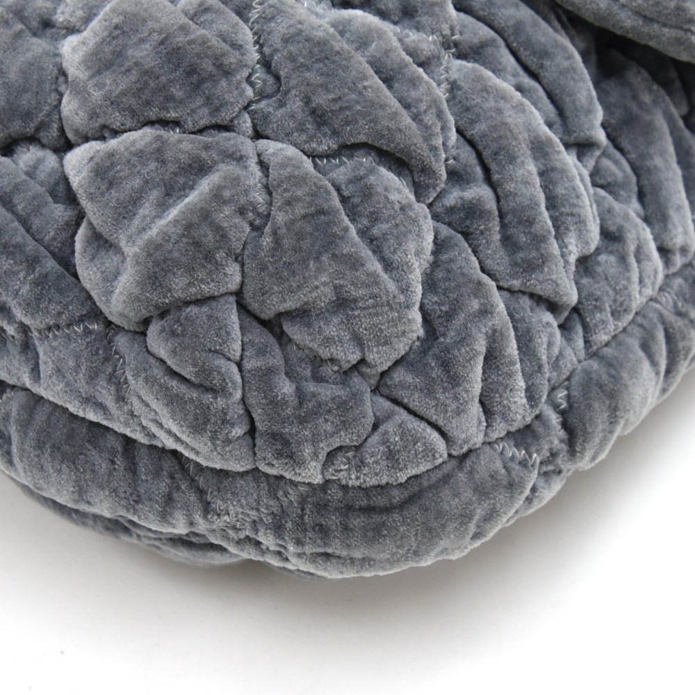 Chanel Chanel Bubble Bag Grey Quilted Velvet Shoulder Bag