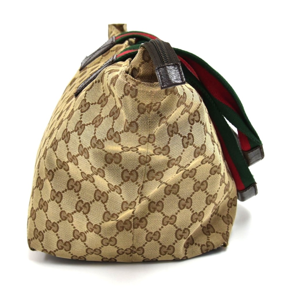 GUCCI-GG-Canvas-Leather-Bee-Hand-Bag-Pouch-Beige-Ivory-153021 –  dct-ep_vintage luxury Store