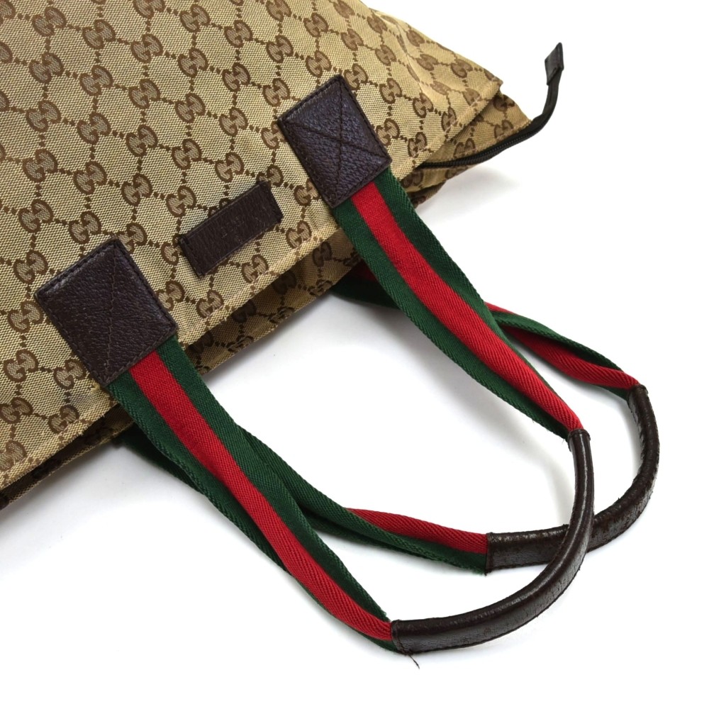 Gucci Vintage Monogram Canvas Train Case Bag with Stripes Beige Cloth  ref.884225 - Joli Closet