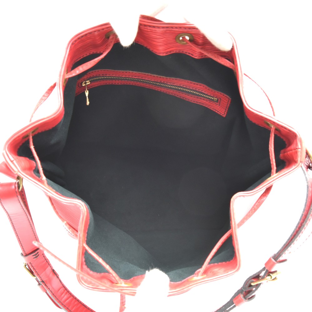 Auth Louis Vuitton Epi Noe M44017 Women's Shoulder Bag Castilian Red,Noir