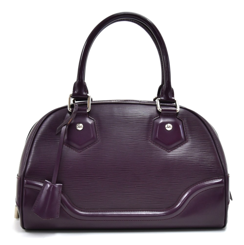 LOUIS VUITTON Purple Epi Leather Bowling Montaigne PM Bag For Sale