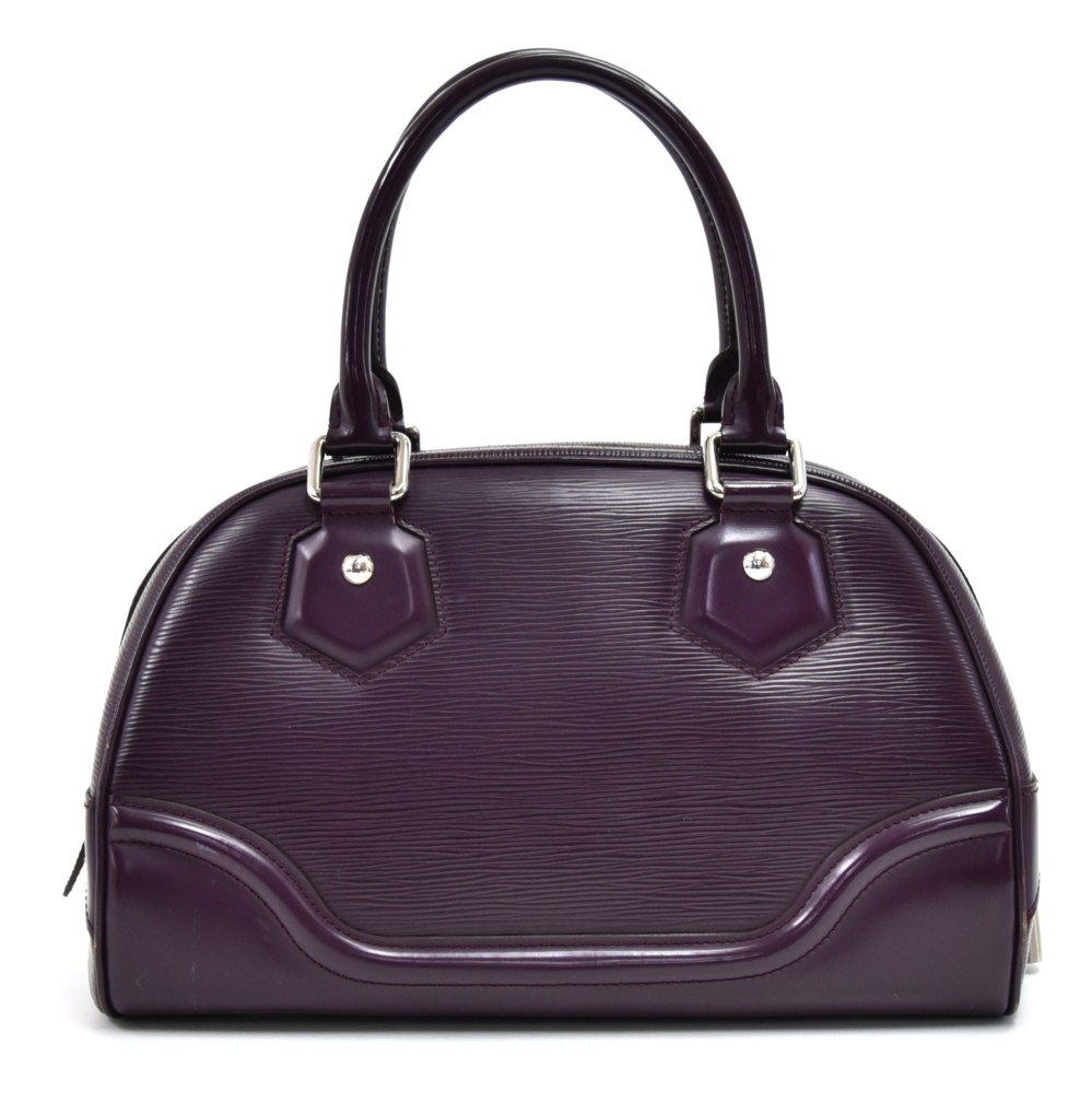 Authentic Louis Vuitton Red EPI Leather Montaigne PM Bowling Handbag Bag