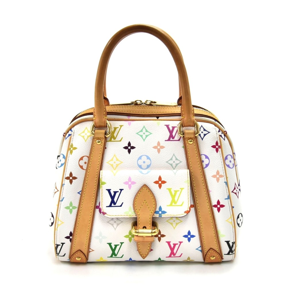 Louis Vuitton White Monogram Multicolore Canvas Priscilla Bag at
