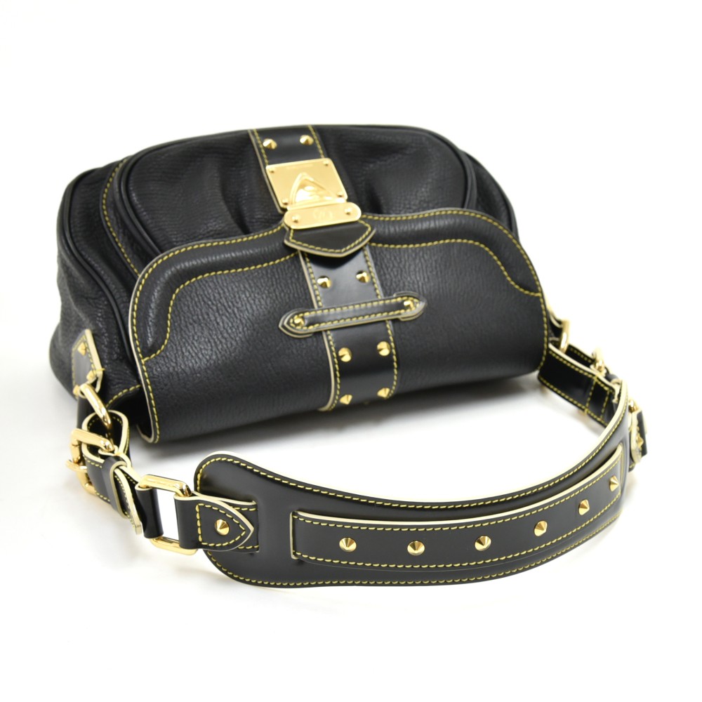 Louis Vuitton Black Suhali Leather Le Confident Bag.  Luxury