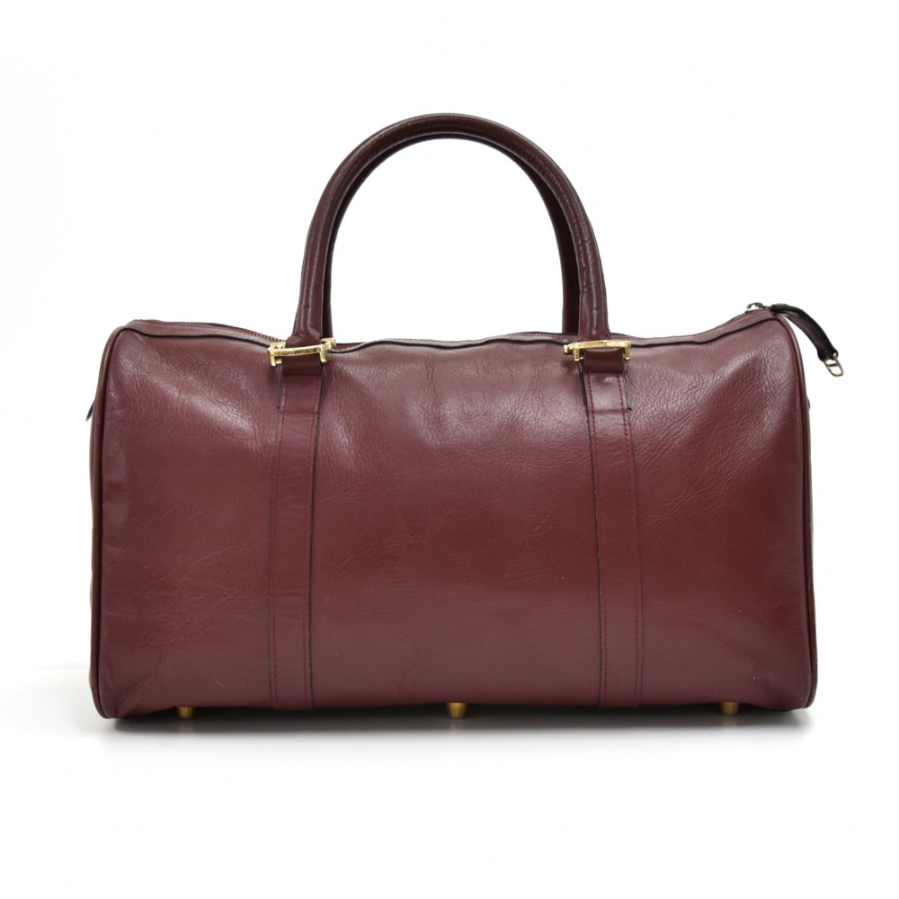 Cartier Cartier Burgundy Calfskin Leather Boston Bag- Must de Cartier ...