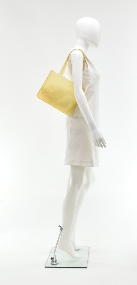 Chanel Chanel Yellow Jelly Rubber Medium Shoulder Tote Bag-Rare