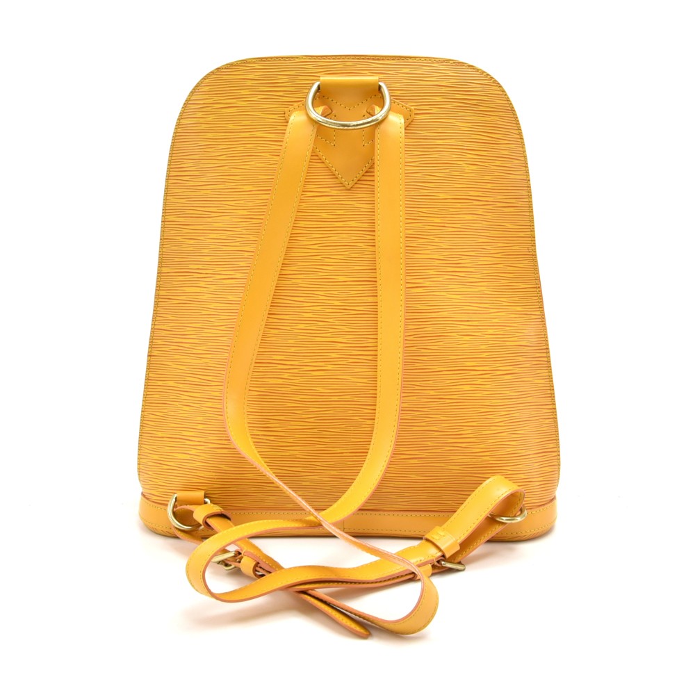 Louis Vuitton Gobelins Yellow Leather Backpack Bag (Pre-Owned