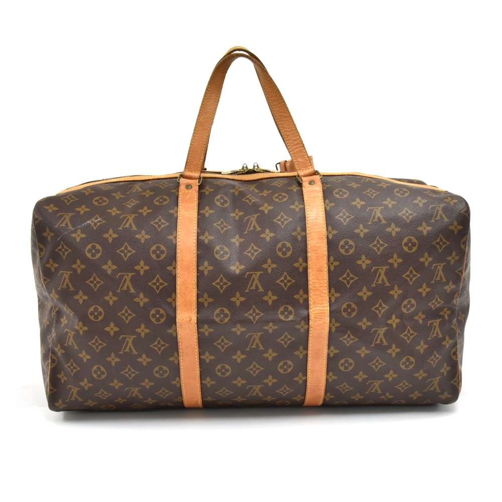 Louis Vuitton Monogram Canvas Leather Sac Souple 55 Cm Duffle Bag Auction