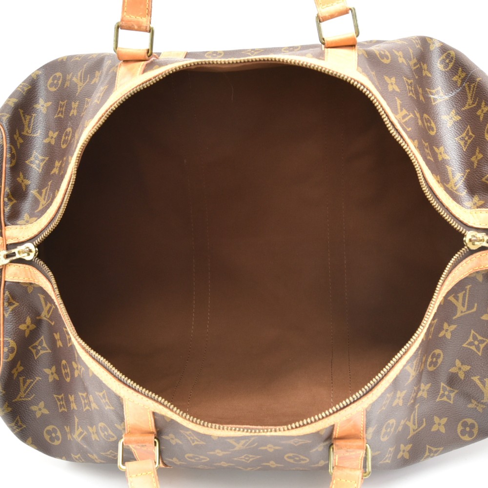 Louis Vuitton Vintage Brown Monogram Sac Souple 55 Luggage Bag –