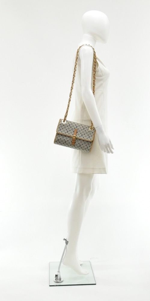 Louis Vuitton Blue Mini Lin Monogram Camille Messenger Bag