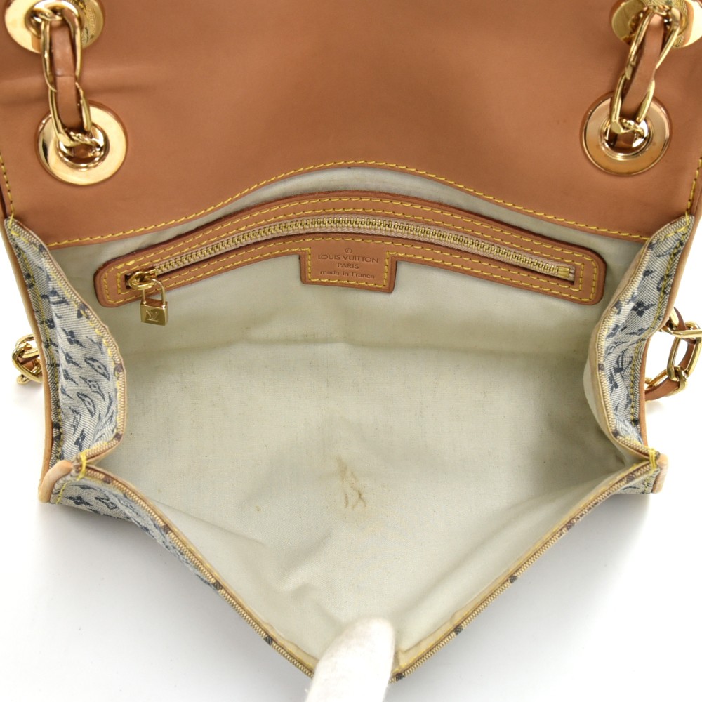 Louis Vuitton Blue Mini Lin Monogram Camille Messenger Bag - Yoogi's Closet