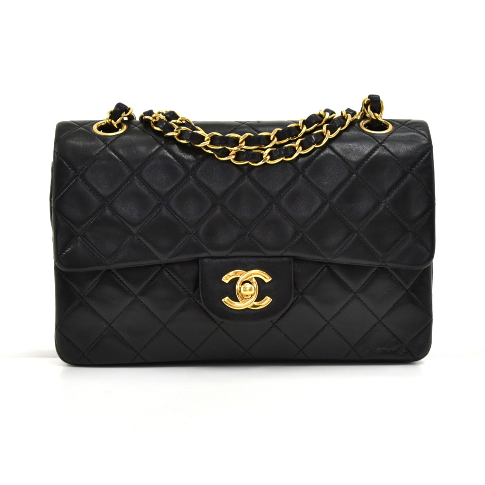 Chanel Vintage Chanel 2.55 Double Flap Black Quilted Leather Shoulder