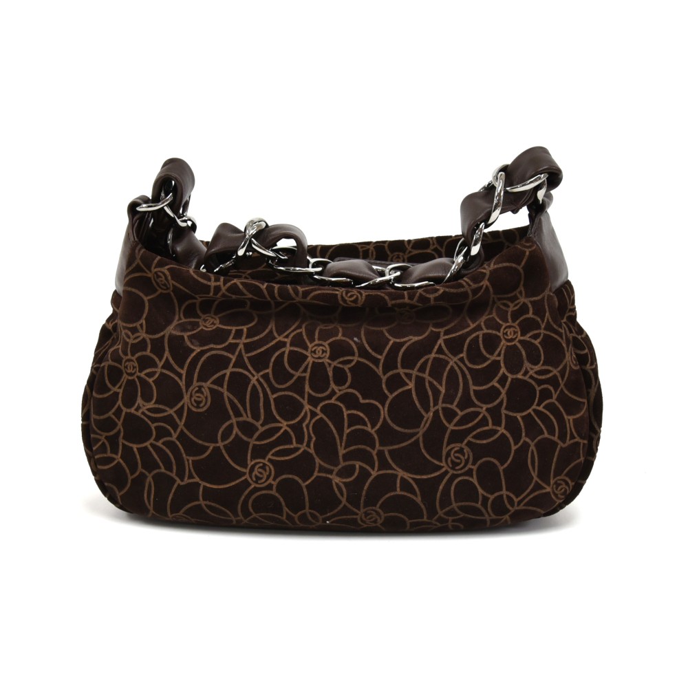 Y2K Chanel Brown Suede Leather Hobo Shoulder Bag w/ Tortoise