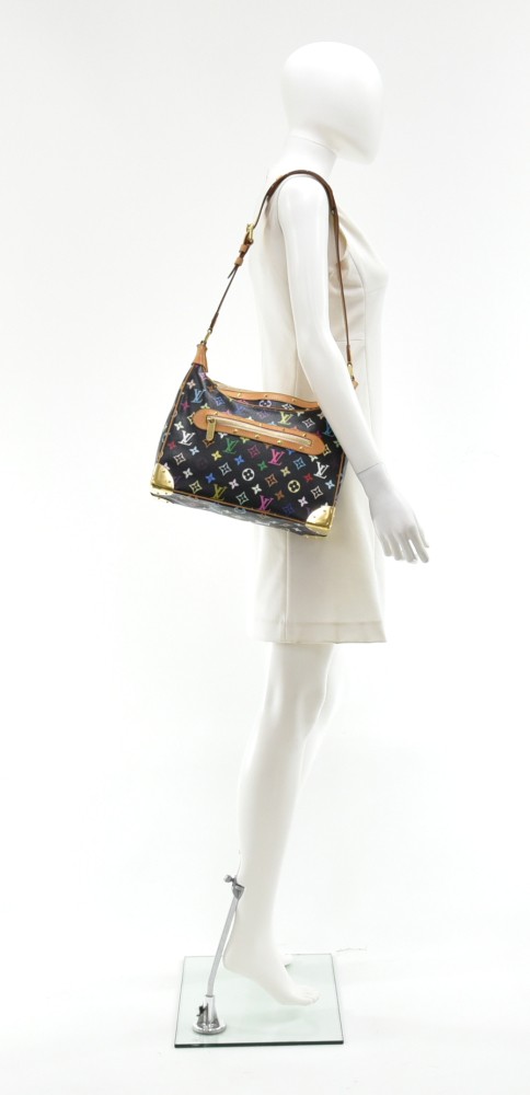 Authentic Louis Vuitton Black Multicolor Boulogne Shoulder Bag