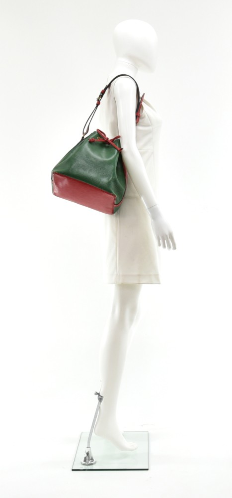 Louis Vuitton Bicolor Green x Red Petite Noe Drawstring Bucket Hobo Ba –  Bagriculture