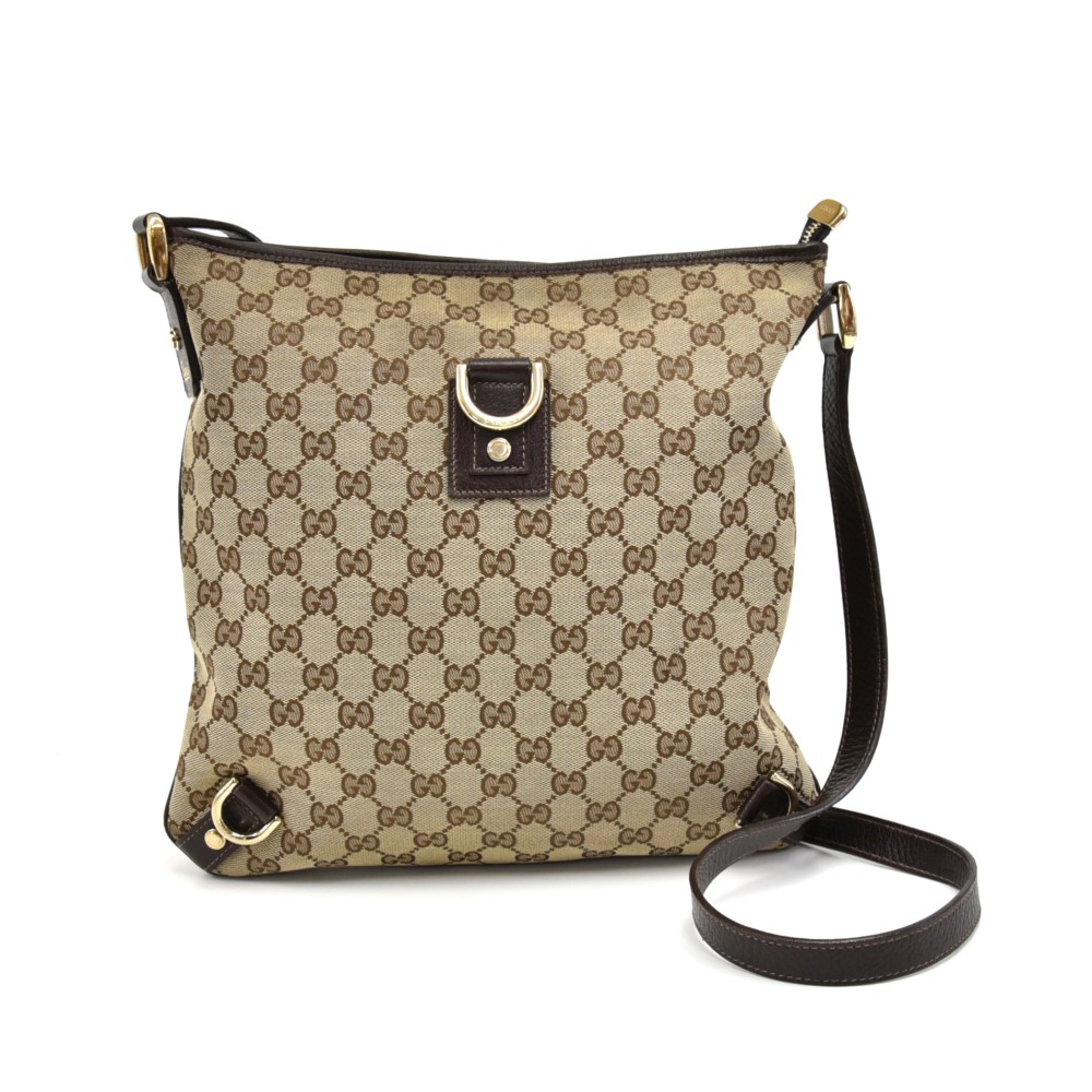 Gucci GUCCI GG Canvas Leather Shoulder Handbag Beige P14508 – NUIR VINTAGE