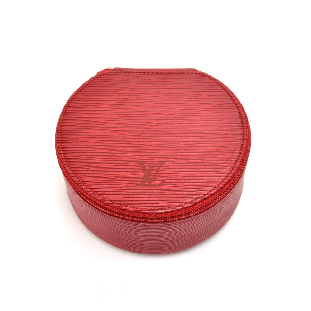 LOUIS VUITTON Epi Ecrin Bijoux 10cm Jewelry Box Case Red | FASHIONPHILE