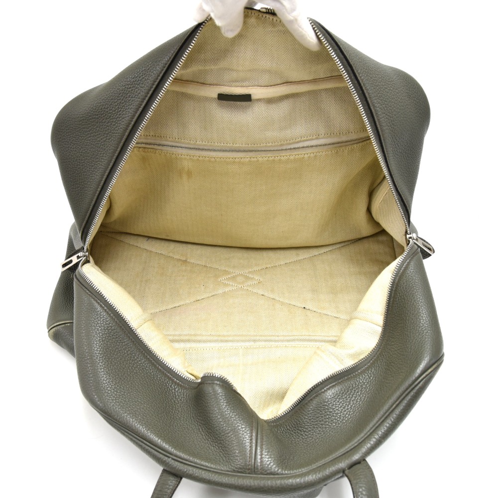 Hermes Hermes Victoria 43 Gray Clemence Leather Boston Duffle