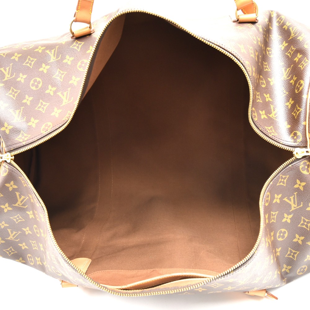 Louis Vuitton Monogram Canvas Polochon 70 XL Duffle Travel Bag Brown Suede  ref.479262 - Joli Closet