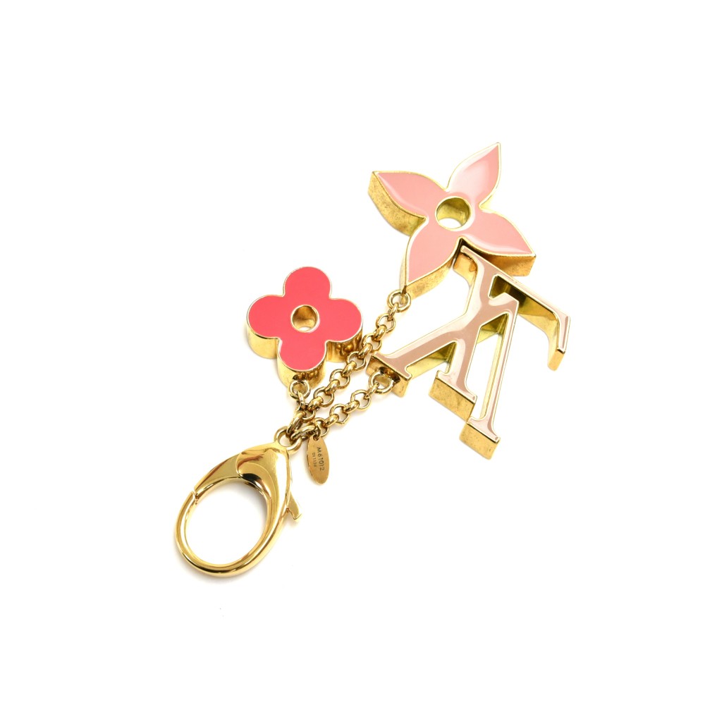 Louis Vuitton Pink Enamel and Metal Fleur de Monogram Key Ring and Bag  Charm - Yoogi's Closet
