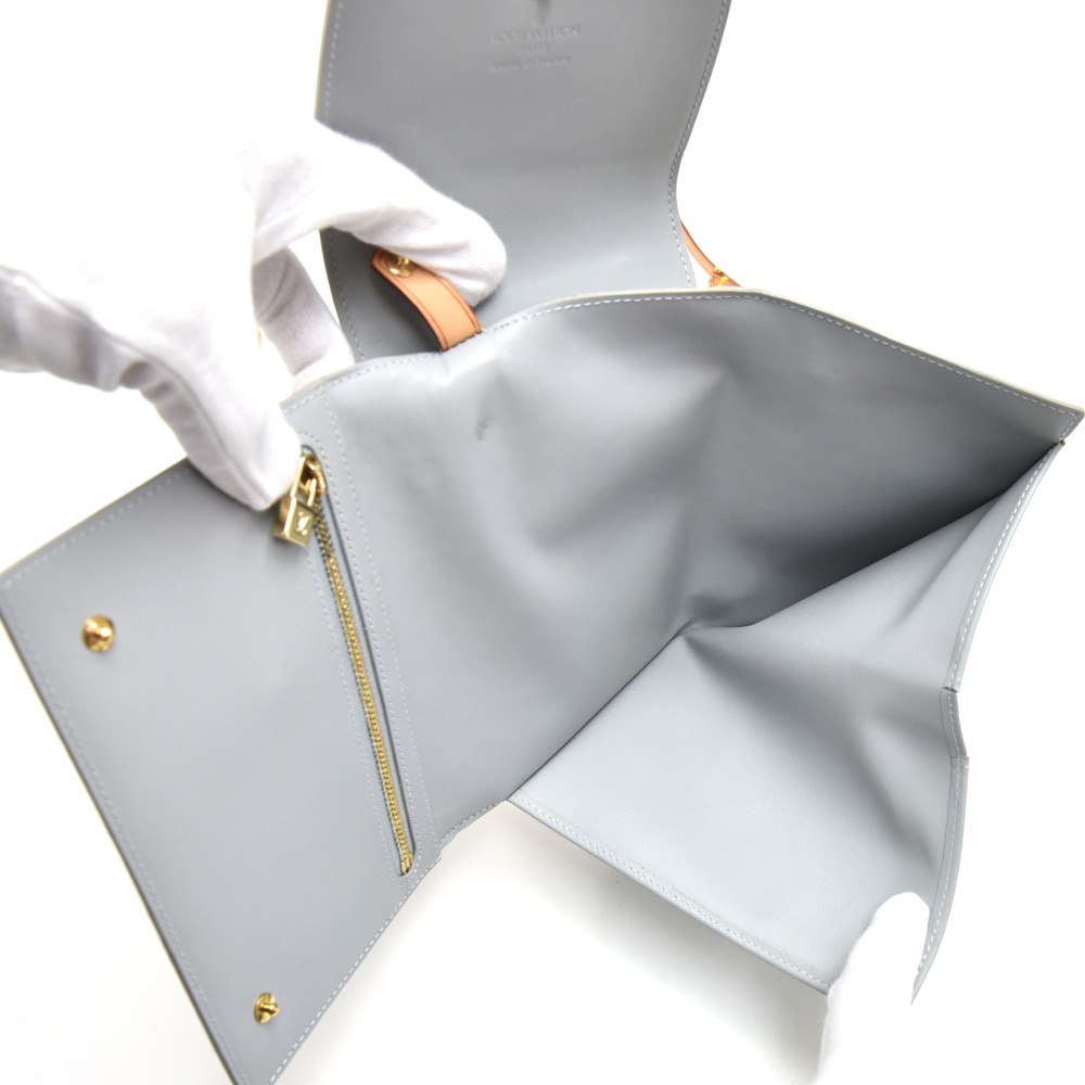Louis Vuitton Gray Vernis Sherwood PM Grey Leather Patent leather  ref.222998 - Joli Closet