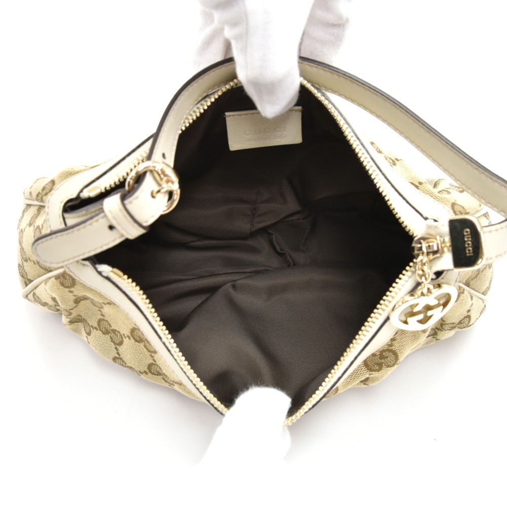 GUCCI GG Pattern Mini Handbag Beige White Canvas Leather 190393 497717 –  brand-jfa
