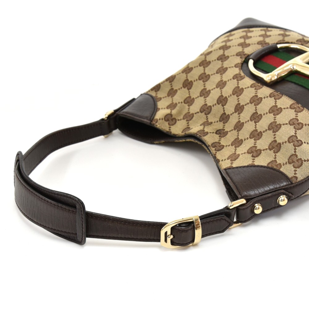 Preloved Gucci GG Beige Canvas Horsebit Web Hasler Hobo Bag 137386 001 –  KimmieBBags LLC